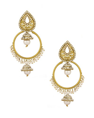 Voylla Two In One Gorgeous Jhumki Hoop Earrings With Gold Plating