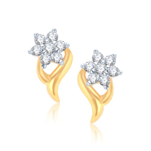 V. K. Jewels Gold-Plated Stud Earring For Women Gold - vker1017g