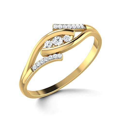 CaratLane 18K Yellow Gold and Diamond Ring