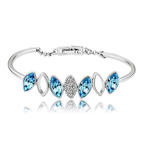 YELLOW CHIMES Swarovski Elements Sky Waves Designer Crystal Bangle Bracelet for Women