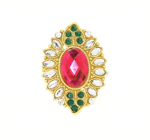 Zaveri Pearls Traditional Green Floral Ring for Women- ZPFK1897