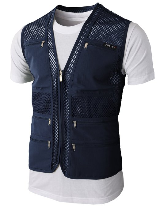 H2H Mens Casual Work Utility Hunting Travels Sports Mesh Vest With Pockets