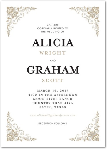 Gilded Scrollwork Wedding Invitations copy