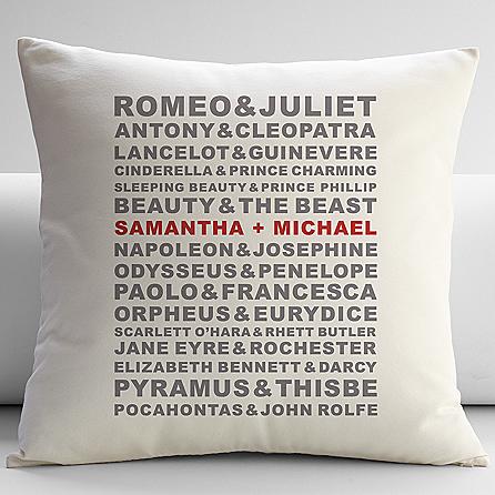 Famous Couples Throw Pillow copy