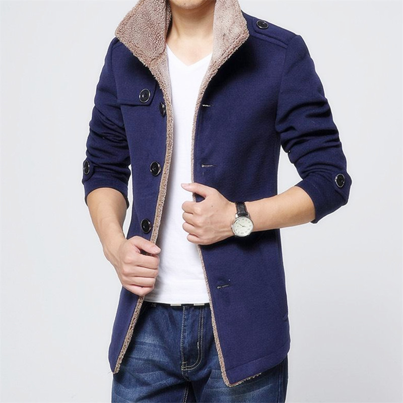 New Woolen Plus Velnet Mens Coats Winter Casual Plus Size 4XL Male Slim Fit Thick Blazer Mens Jackets And Coats C25Y11