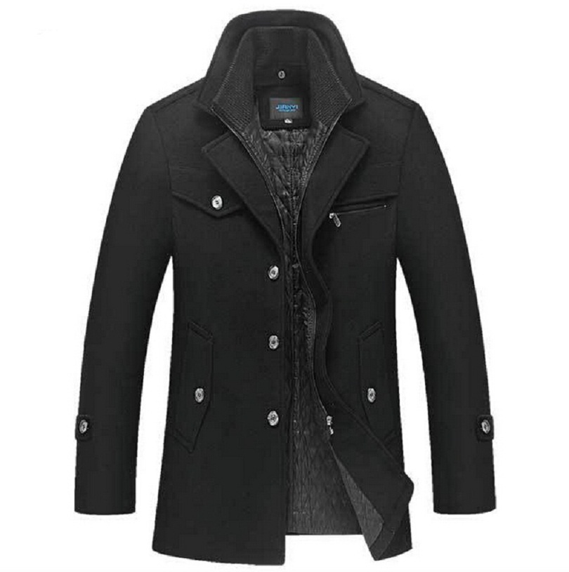 Winter Wool Coat Slim Fit Jackets Fashion Outerwear Warm Man Casual Jacket