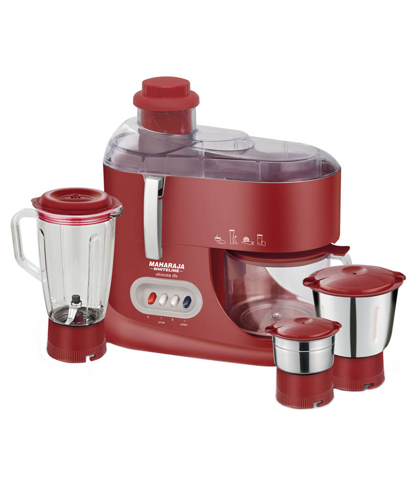 Maharaja Whiteline Ultimate DLX Juicer Mixer Grinder Red and Silver